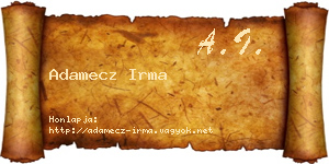 Adamecz Irma névjegykártya